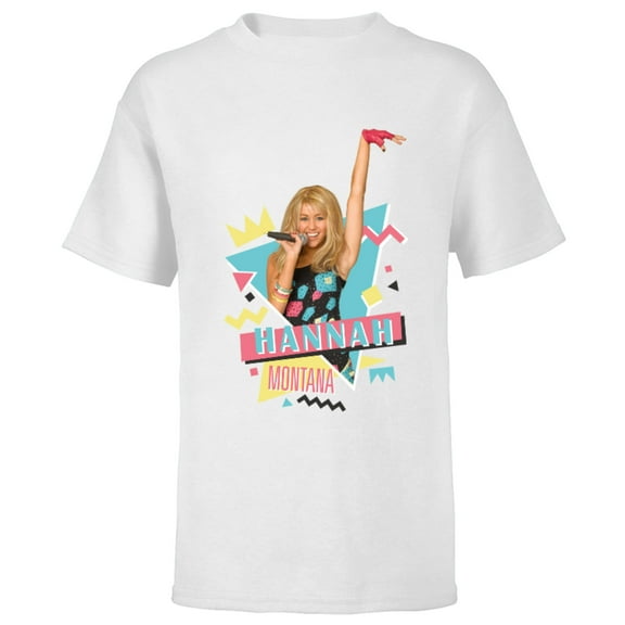 Disney Hannah Montana 90s - Short Sleeve T-Shirt for Kids - Customized-White