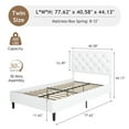 thumbnail image 7 of 4 EVER WINNER Twin Bed Frame, Twin Upholstered Platform Bed with Button Tufted Headboard, White Twin Bed Frame, White, 7 of 7