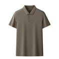 thumbnail image 2 of Fznquz Mens T-Shirts Under $5 Brown Button Up Polo Short Sleeve Summer Collar Boys T-Shirt 58, 2 of 6