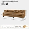 thumbnail image 7 of 84" Genuine Leather Sofa 3-Seater Chesterfield Couch with Nailhead Trims for Living Room Apartment Camel, 7 of 7