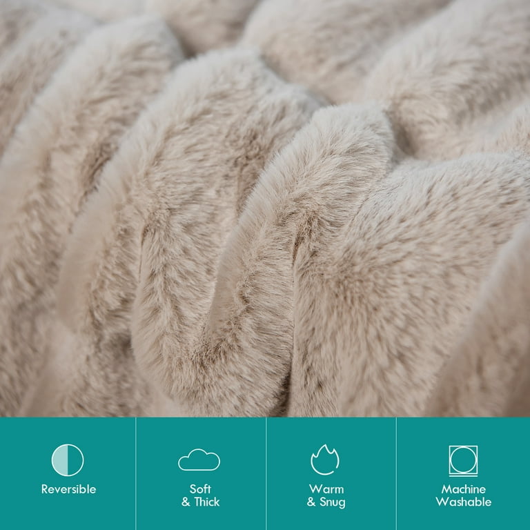 Tahari faux fur blanket sale