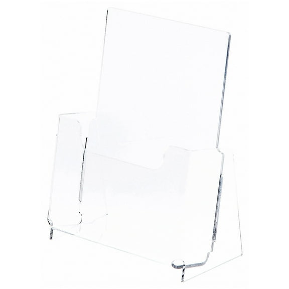 Plymor Clear Acrylic Half-Sheet Paper Literature Holder (Countertop), Fits 8.5" x 5.5" Documents