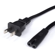 THE CIMPLE CO - 2 Prong Figure 8 Power Cord Cable -Non-Polarized 8 Foot - Black- Satellite/ PS3