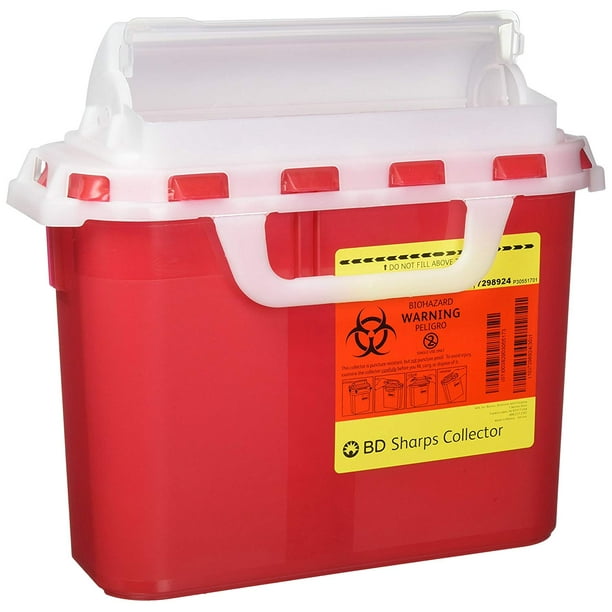 BD 5.4 Quart Red Horizontal Entry Sharps Container, 305517 PT 305517