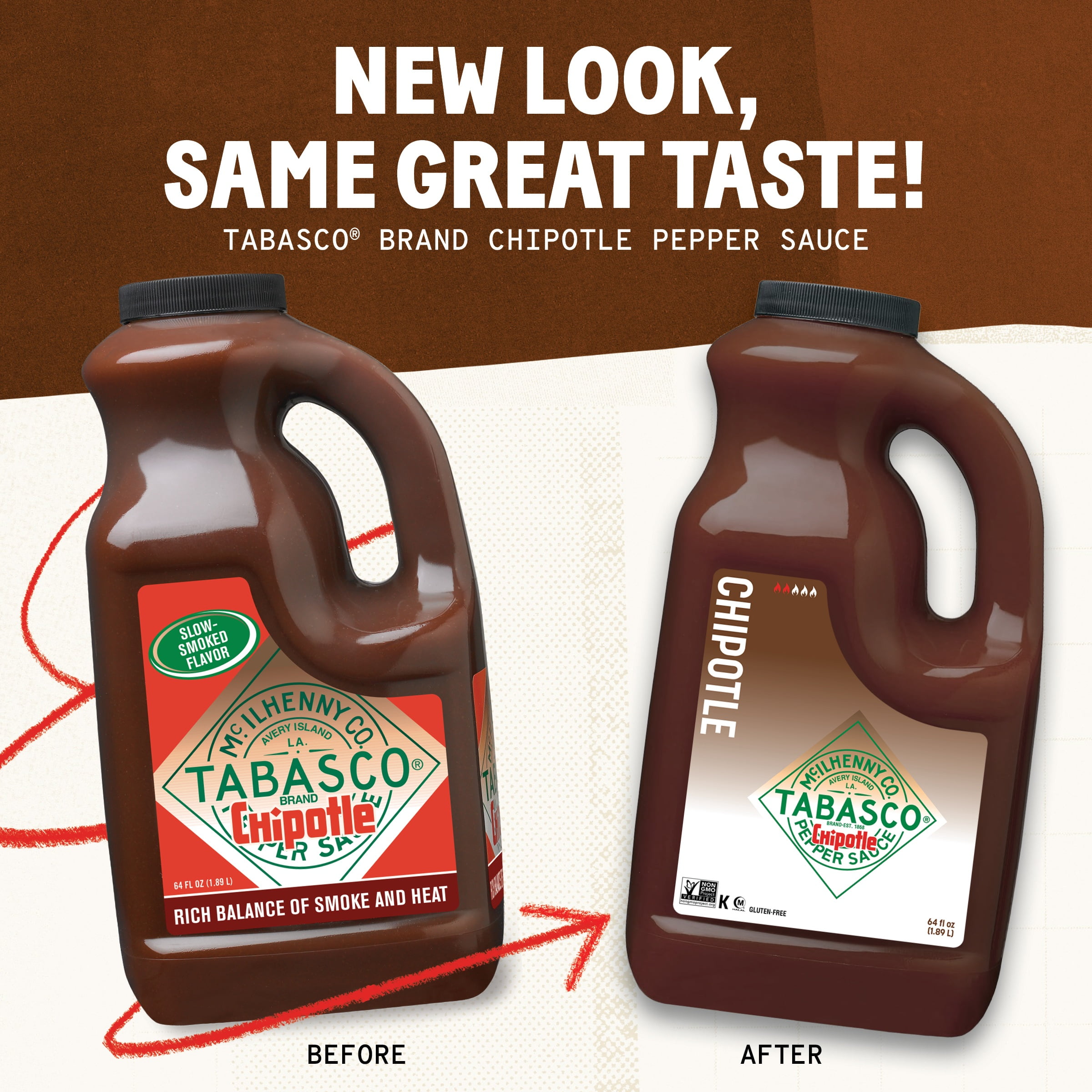 Tabasco Chipotle Pepper Sauce, 64 fl. oz Regular Half Gallon Jug