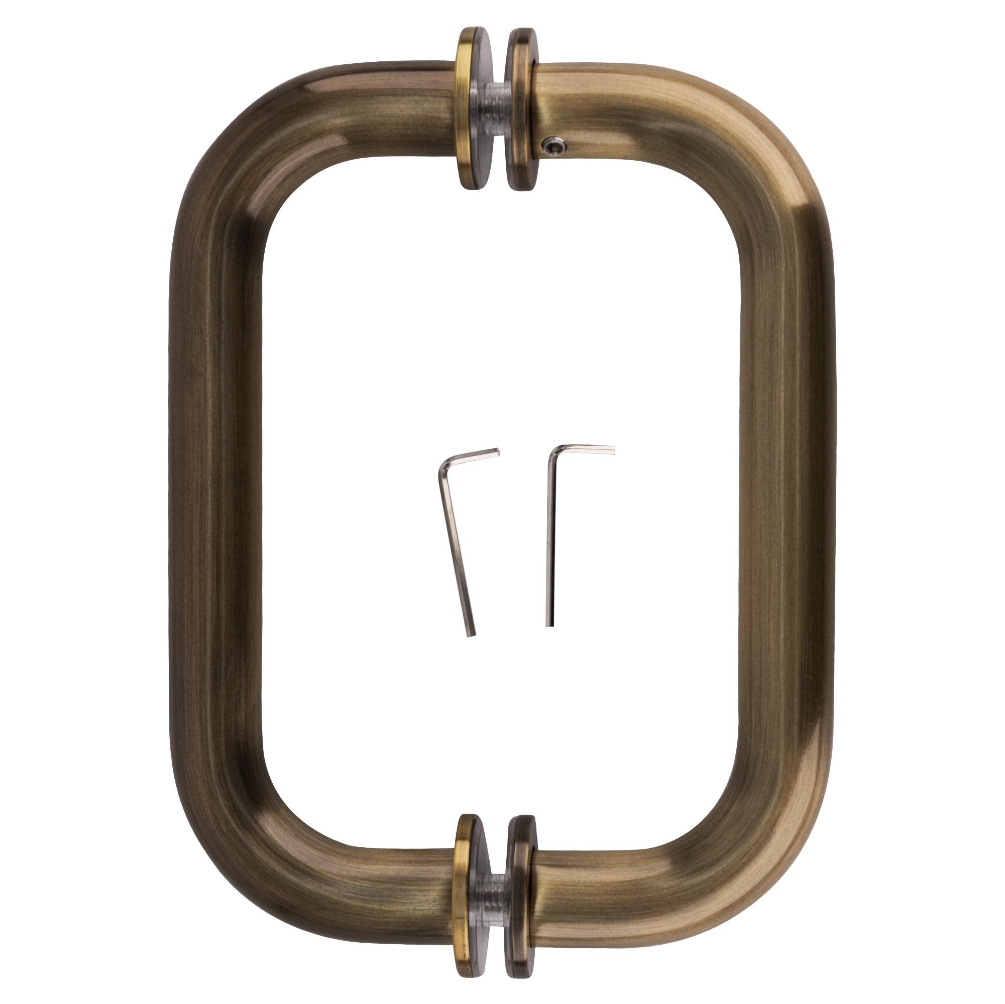 CRL SDPR6ABR Antique Brass 6" Tubular Back-to-Back 3/4" Diameter Shower Door Pull Handles