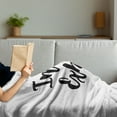 thumbnail image 3 of Inhale Exhale Soft Flannel Fleece Throw Blanket, Minimalist Modern Motivation Message Brush Ink Inscription Monochrome, Cozy Plush for Indoor and Outdoor Use, 50" x 70", Black and White, by Ambesonne, 3 of 5