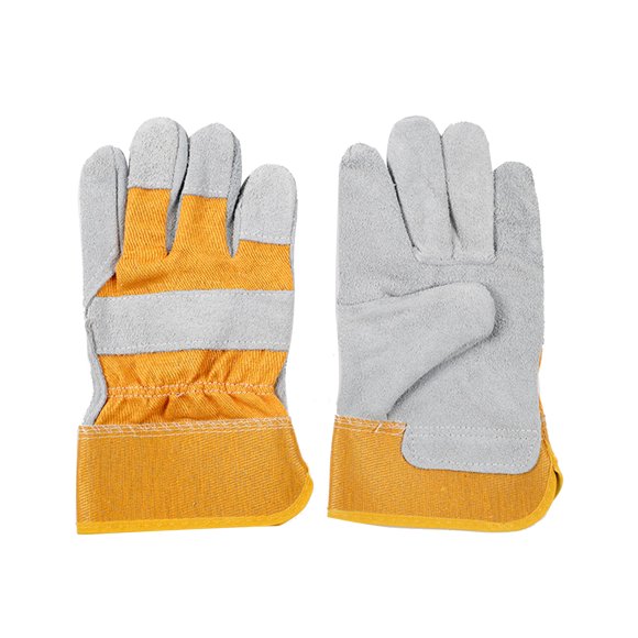 Heat Welding Gloves Heat Resistant Cowhide Leather Forge Gloves Hands Protection in Welding Oven Grill BBQ Fireplace Factory Construction Site