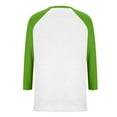 thumbnail image 5 of Womens V Neck T Shirt, 3/4 Sleeve Shirts for Women Fall Plus Size Casual Color Patchwork Raglan Sleeve Tees Tops, 5 of 6