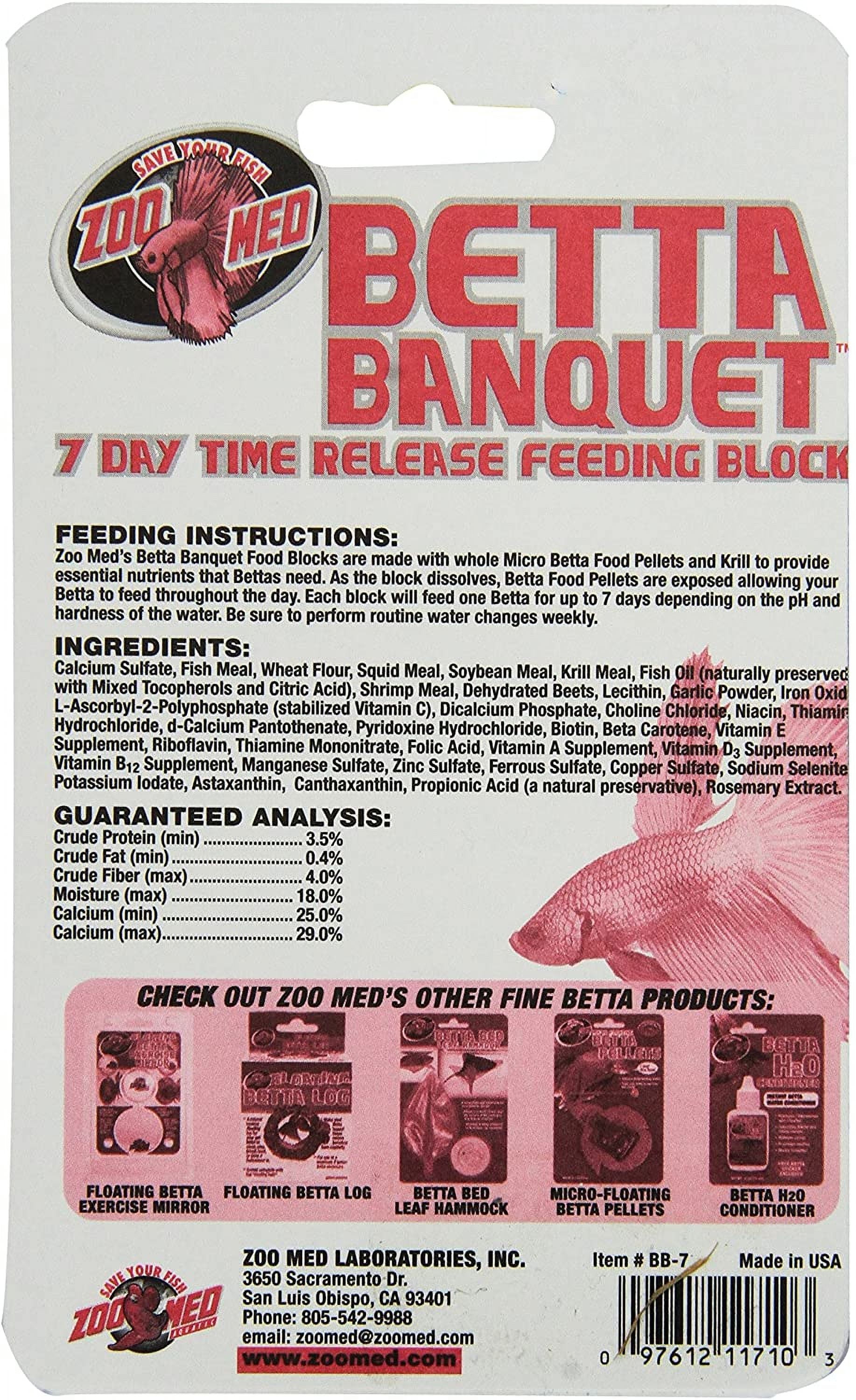 Zoo Med Betta Banquet 7 Day Time Release Feeding Block [Food & Treats] 72 count (12 x 6 ct)
