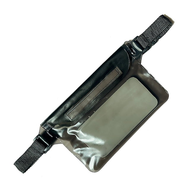 Greeniant Bolso impermeable fácil de llevar del teléfono para la riñonera impermeable de las atracciones turísticas para el móvil de Deportes acuáticos negro