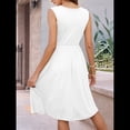 thumbnail image 4 of Vestidos de Verano para Mujer, Sin Mangas, Informales, Holgados, con Botones y Bolsillos S, 4 of 9