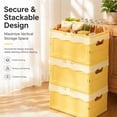 thumbnail image 6 of GIXUSIL 1 Pack Foldable Storage Box Pastel Yellow Plastic Crates Multipurpose Collapsible Bins with lids Cute Organization Basket for Home Office Kitchen Picnic Camping 9.8×6.7 in, 6 of 7