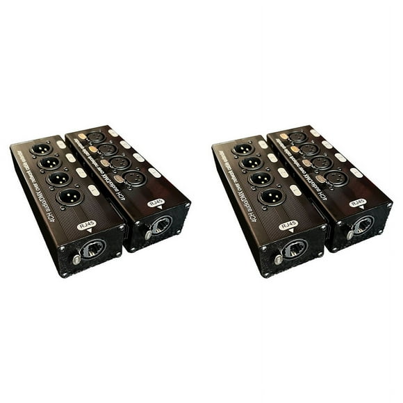 2Pair 4-Channel 3-Pin XLR Audio and Over Network Cable Extender, DMX512 Network Signal Extender 1 Male+1 Female
