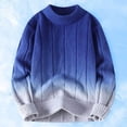 thumbnail image 2 of Manteau Chandail Homme Dégradé Tricot Col Rond Chandail Hiver Automne Ample Confortable Décontracté Chaud Élégant, 2 of 6