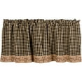 thumbnail image 1 of Berry Vine Check Black and Nutmeg 72" x 24" Lined Cotton Curtain Tiers by Primitive Home Decors, 1 of 2