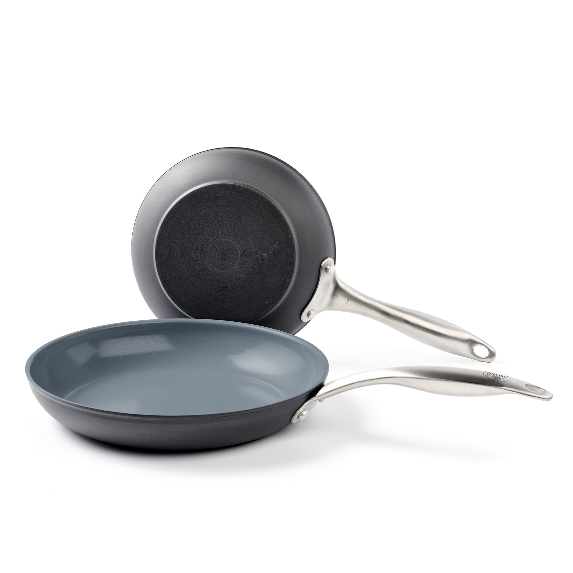 GreenLife Frying Pan Set, 8'' & 10'', Dark Gray