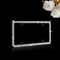 thumbnail image 4 of JR2 3 Row 710+ Premium Sparking Rhinestone Metal License Plate Frame+4 Matching Screw Cap+4 Screws (White-Black Frame), 4 of 4