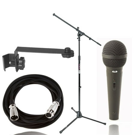 On-Stage Stands MS7701B Euro Boom Mic Stand+CAD Cardioid Mic+Mic Ext Attachment
