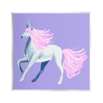 Stupell Industries Purple Unicorn Illustration Fairy Tales & Fantasy Painting Unframed Art Print Wall Art, 12 x 12