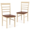 thumbnail image 1 of Costway Wooden dining chair set of 2 with rubber wood frame padded seat for kitchen, 1 of 10