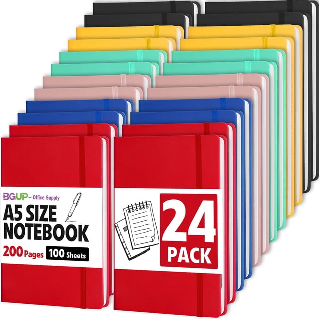Cuaderno BGUP, 24 unidades, 200 páginas, tamaño A5, con rayas universitarias