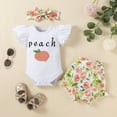 thumbnail image 4 of Dooleck Peach Baby Clothes Summer Outfit Ruffle Onesies Bodysuit Bloomer Shorts Set, 4 of 8