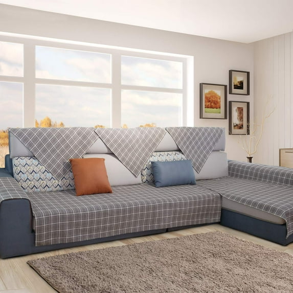 HGmart Armrest & Backrest Covers for Sofa,Loveseat,Recliner,Chair,Sofa Slipcover Furniture Protector for Pets,Kids,Dogs,28 x 28 Inches,Geometric Coffee