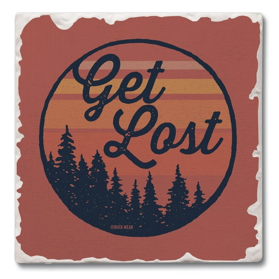 Thirstystone "Get Lost" Single Tumbled Tile Stone Coaster
