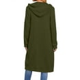 thumbnail image 5 of Lumtrix Oversized Zip Up Hoodie Women Long Hooded Jackets Full Zipped Sweatshirts Womens Fall Fashion 2025 Fleece Lined Hoodies Army Green XL, 5 of 6