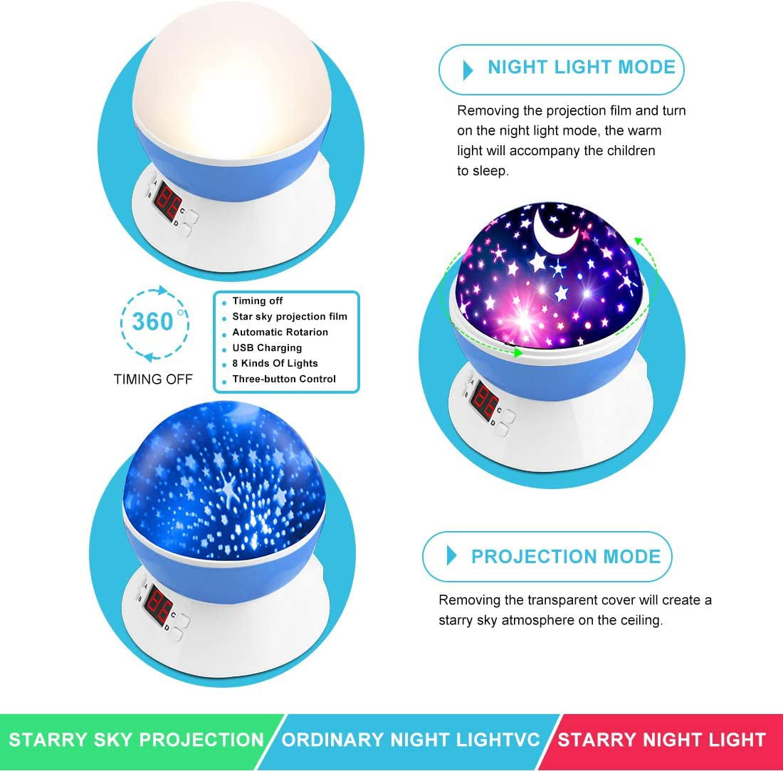 Birthday Gifts for 1-14 Years Old Boys Girl Star Projector Night Light for Kids 