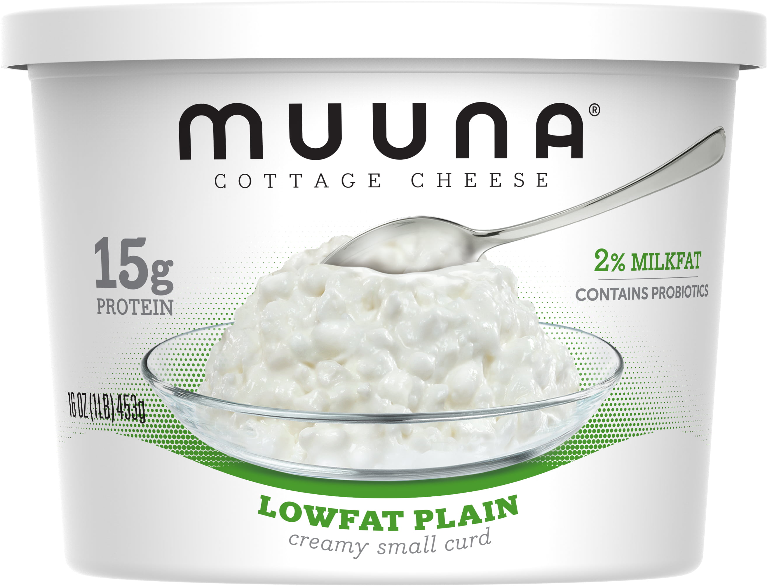 Muuna 2 Milkfat Low Fat Plain Cottage Cheese 16 Oz Walmart Com