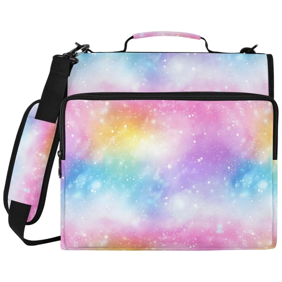 ALAZA Zipper Binder Rainbow Tie Dye-a3 Pattern 2 inch 3 Ring 500 Sheet Capacity Trapper Keeper File Folder Organizer Bag