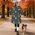 thumbnail image 2 of Wearable Lamb Fleece Blanket Hoodie,Pioneer Flower Floral Print Pattern Oversized Sherpa Blanket Hoodie with Super Pockets,Super Warm Fuzzy Pullover for Women & Men, 2 of 6