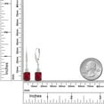 thumbnail image 4 of Gem Stone King 925 Sterling Silver Red Created Ruby and White Topaz Dangle Earrings for Women (6.26 Cttw, Gemstone July Birthstone, Emerald Cut 9X7MM), 4 of 6
