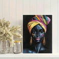 thumbnail image 2 of African Woman Headwrap Canvas Painting， Suitable for Living Room， Bedroom， Office， Hallway， and Dining Room Decoration., 2 of 8