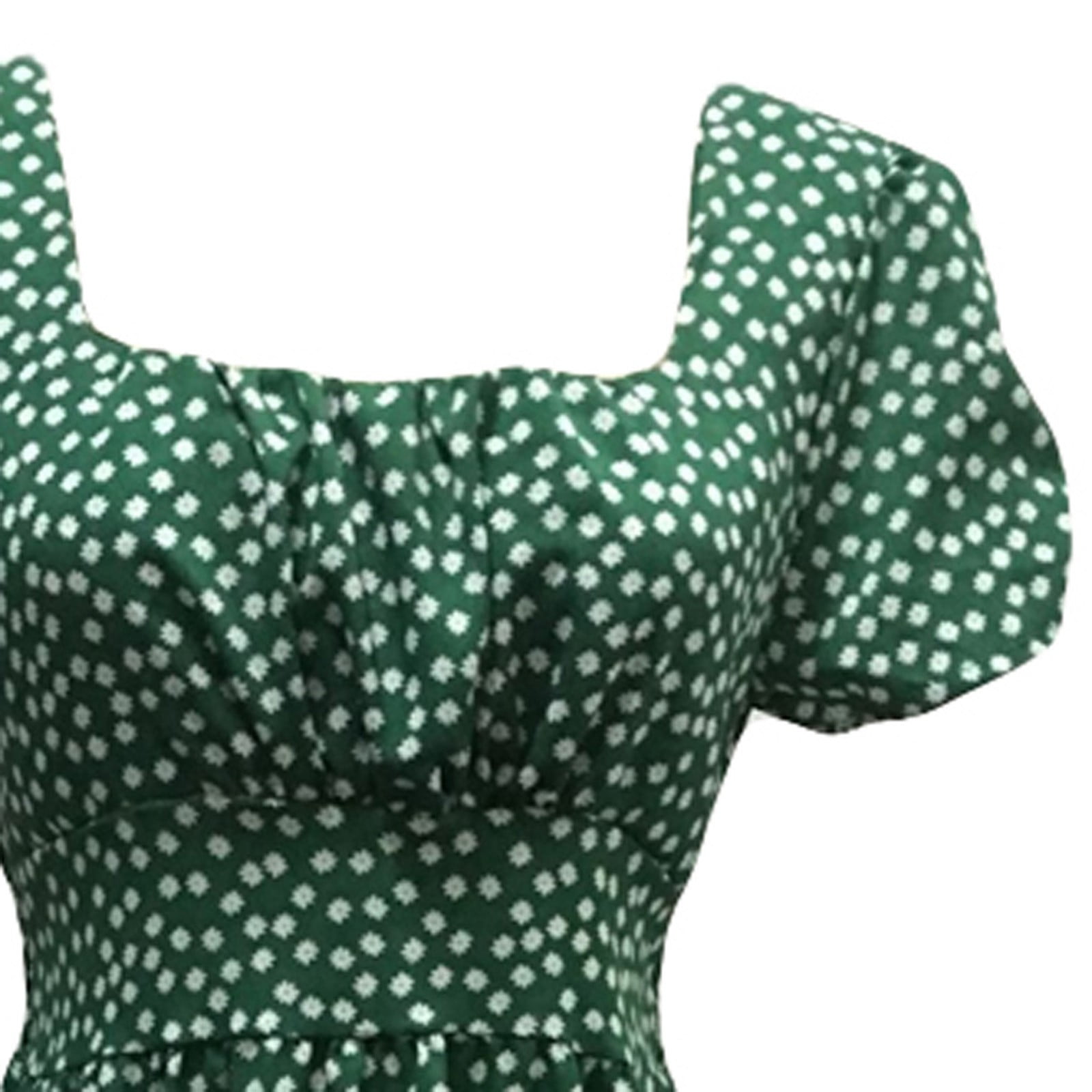 kamemir Womens Dresses Plus Size Womens Square Neck Polka Dot Short Sleeve  Ruffle Swing Dress(X-Green,XL) - Walmart Business Supplies