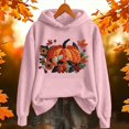thumbnail image 4 of Womens Hoodies Pink Women's Halloween Themed Hoodie with Pockets Fall Winter Womens Sweatshirt S, 4 of 4