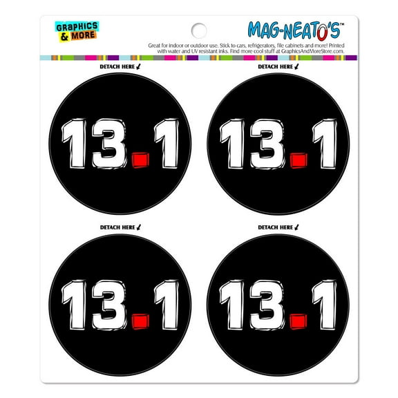 13.1 Half Marathon Running MAG-NEATO'S(TM) Car/Refrigerator Magnet Set