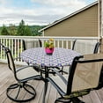thumbnail image 6 of Round Fitted Tablecloth with Elastic Edge, 100% Waterproof Oil Proof Plastic Table Cover, Vinyl Flannel Backed Tablecloth Fits 36"-44" Round Tables for Dinner, Outdoor, Picnic, Black, 6 of 6
