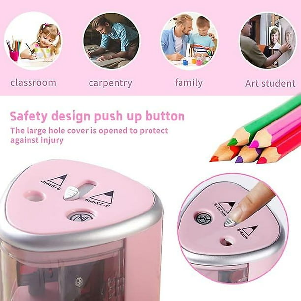 Pencil Sharpener Dual Sharpener Electric Pencil Sharpener For Home Or Office Use pink Walmart en linea