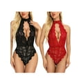 thumbnail image 6 of Seyurigaoka Women's Sexy Lingerie Lace Jumpsuit Backless Perspective Bodysuit, 6 of 7