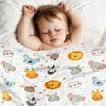 thumbnail image 3 of Gresahom Animal Blanket for Kids, Safari Baby Blanket, Colorful Giraffe Elephant Lion Zebra Hippo Deer Koala Sloth Gift Blanket, Gift Blanket for Boys Girls, Birthday Gifts for Baby Newborn,(30"x40"), 3 of 7