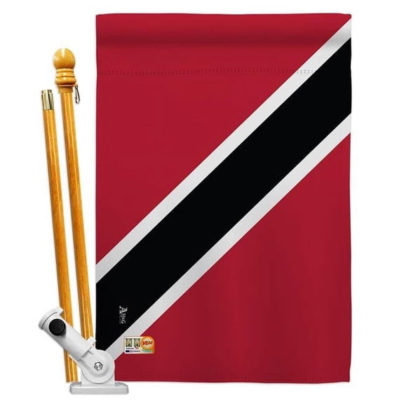 Americana Home & Garden AA-CY-HS-140235-IP-BO-D-US18-AG 28 x 40 in. Trinidad Tobago Flags of the World Nationality Impressions Decorative Vertical Double Sided House Flag Set & Pole Bracket Hardware F