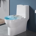 thumbnail image 3 of ZIATUBLE Ocean Wave Toilet Lid Seat Cover Easy to Install Toilet Lid Cover with Elastic Band Stretchable Toilet Lid Covers for Bathroom Decoraction Soft Flannel Toilet Lid Cover, 3 of 6
