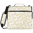 thumbnail image 2 of Zipper Binder with Shoulder Strap 2 inch 3 Ring Waterproof File Folder Organizer Bag 500 Sheet Small Yellow Floral Pattern, 2 of 8