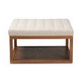 thumbnail image 3 of Baxton Studio Alvere Modern and Contemporary Beige Fabric Upholstered Walnut Finished Cocktail Ottoman, 3 of 7