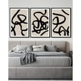 thumbnail image 2 of SHENIFY Black Lines Abstract Wall Art 16x24in3pcs Black Framed Ink Wash Minimalist Canvas Painting Artwork, 2 of 5