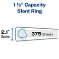 thumbnail image 3 of Avery Heavy-Duty View 3 Ring Binder, 1.5" Slant Rings, White, 3 of 9