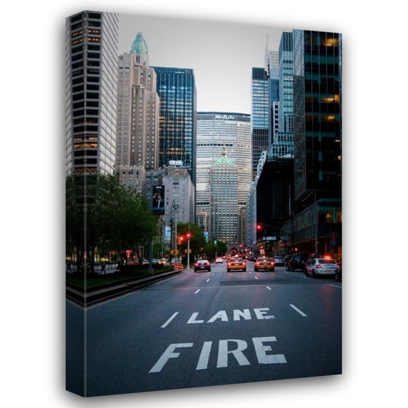 Erin Berzel 28x40 Gallery Wrapped Canvas Wall Art Titled - Manhattan Fire Lane